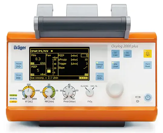Draeger Oxylog 2000 Plus аппарат ИВЛ Draeger Oxylog 2000 Plus аппарат ИВЛ